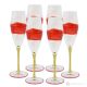 Set mit 6 authentischen handbemalten Flötengläsern aus hochwertigem Glas.