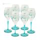MONTECARLO Set mit 6 authentischen handbemalten Weingläsern mit Stiel aus hochwertigem Glas.