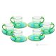 Set aus 6 Espressotassen mit handbemalter Untertasse aus Tonglas