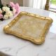 VASSOIO QUADRATO Tablett Holztablett mit Goldblatt handbemalt  Florenz authentisch Made in Italy