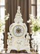 OROLOGIO AMORINI TISCHUHR Kaminuhr Keramik im Barockstil mit Farbgold 24 Karat Made in Italy
