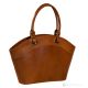 ELISABETH Henkeltasche Shopper handgefertigte für Damen aus echtem Leder Tawny