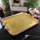 VASSOIO FIOCCO Holztablett Rechteckige Griffe Schleifen Tablett Blattgold Holz Handarbeit Made in Italy