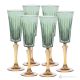 Set mit 6 authentischen handbemalten Flötengläsern aus hochwertigem Glas.