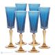 Set mit 6 authentischen handbemalten Flötengläsern aus hochwertigem Glas.