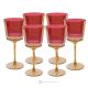 Set aus 6 authentischen handbemalten Wassergläsern mit Stiel aus hochwertigem Glas.