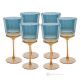 MADDY Set mit 6 authentischen handbemalten Wassergläsern mit Stiel aus hochwertigem Glas.