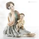 MELANIE - Capodimonte-Mutter mit Kind, Puppe aus reinem Porzellan.