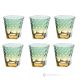 Set mit 6 authentischen, modernen, handbemalten Wassergläsern aus hochwertigem Glas.