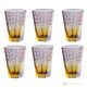 Set aus 6 authentischen, modernen, handbemalten Trinkgläsern aus hochwertigem Glas.