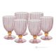 Set mit 6 authentischen handbemalten Weingläsern mit Stiel aus hochwertigem Glas.