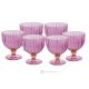 MILA Set mit 6 authentischen handbemalten Dessertkelchgläsern aus hochwertigem Glas.