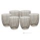 MILA Set mit 6 authentischen, modernen, handbemalten Wassergläsern aus hochwertigem Glas.