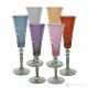 MISTRAL Set mit 6 authentischen handbemalten Flötengläsern aus hochwertigem Glas.
