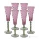 Set mit 6 authentischen handbemalten Flötengläsern aus hochwertigem Glas.