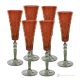 MISTRAL Set mit 6 authentischen handbemalten Flötengläsern aus hochwertigem Glas.