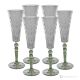 MISTRAL Set mit 6 authentischen handbemalten Flötengläsern aus hochwertigem Glas.