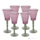 Set aus 6 authentischen handbemalten Wassergläsern mit Stiel aus hochwertigem Glas.
