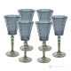 MISTRAL Set mit 6 authentischen handbemalten Stielwassergläsern aus hochwertigem Glas.
