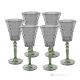 Set aus 6 authentischen handbemalten Wassergläsern mit Stiel aus hochwertigem Glas.
