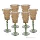 Set aus 6 authentischen handbemalten Wassergläsern mit Stiel aus hochwertigem Glas.