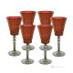 MISTRAL Set mit 6 authentischen handbemalten Weingläsern mit Stiel aus hochwertigem Glas.