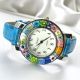 SPACE 1 Murano Glas Schmuck Damenarmbanduhr Lederarmband Venedig Stil stilvoll elegant