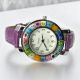 SPACE 6 Exklusive Damenuhr Muranoglas Schmuck Leder Armband elegant stilvoll exklusiv
