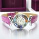 LADY 11 Murano Glas Schmuck Armbanduhr Damen Lederarmband Venedig Stil elegant stilvoll