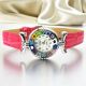 LADY 12 Murano Glas Schmuck Damenuhr Bunt Leder Armband elegant exklusiv Venedig Stil