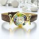 LADY ORO 4 Muranoglas Schmuck Armbanduhr Damen Leder Armband elegant Italienisches Design