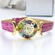 LADY ORO 11 Murano Glas Schmuck Armbanduhr Damen Lederarmband Venedig Stil elegant stilvoll