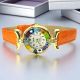 LADY ORO 16 Muranoglas Schmuck Damenarmbanduhr Leder Armband exklusiv elegant stilvoll