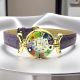 LADY ORO 19 Edle Damenuhr Murano Glas Schmuck Lederarmband Venedig Stil Italienisches Design