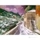 SCHNEE IN MORCONE Acrylgemälde auf Leinwand modern Made in Italy
