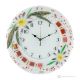 ASTER Wanduhr, kunstvolles Glas mit Blumenrelief verziert, handgefertigt