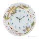 AZALEA Wanduhr, kunstvolles Glas mit Blumenrelief verziert, handgefertigt