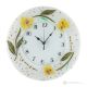 GERBERA Wanduhr, kunstvolles Glas mit Blumenrelief verziert, handgefertigt