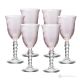 PERLE Set aus 6 authentischen, handbemalten Wassergläsern mit Stiel aus hochwertigem Glas.