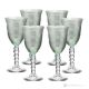 PERLE Set mit 6 authentischen, handbemalten Wassergläsern mit Stiel aus hochwertigem Glas.