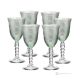 PERLE-Set mit 6 authentischen handbemalten Weingläsern mit Stiel aus hochwertigem Glas.