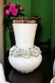 REALE Italienische Keramik Vase handgemacht Platin farbe Swarovski-Kristalle Barockstil