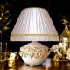 LAMPE Tischlampe Abat-jour Tischluechte  Keramik im Barockstil mit Details aus 24 Karat Gold Made in Italy