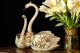 SCHWÄNE Exklusives Ornament aus Keramik im Barockstil mit Details aus 24 Karat Gold Made in Italy