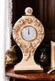TISCHUHR Kaminuhr Keramik im Barockstil mit Details aus 24 Karat Gold Made in Italy