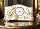 TISCHUHR Kaminuhr Keramik im Barockstil mit Details aus 24 Karat Gold Made in Italy