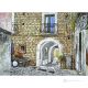 BLICK AUF ORSARA Acrylgemälde auf Leinwand modern Made in Italy