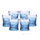 Set mit 6 authentischen, modernen, handbemalten Wassergläsern aus hochwertigem Glas.
