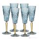 Set mit 6 authentischen handbemalten Flötengläsern aus hochwertigem Glas.