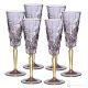QUADRATISCHES Set mit 6 authentischen handbemalten Flötengläsern aus hochwertigem Glas.